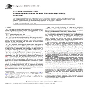 ASTM C1017/C1017M − 13 1 Standard Specification for Chemical Admixtures for Use in Producing Flowing Concrete