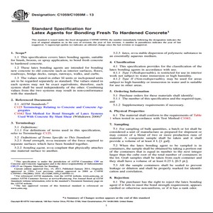 ASTM C1059/C1059M − 13 Standard Specification for Latex Agents for Bonding Fresh To Hardened Concrete