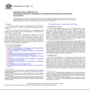 ASTM C1084 − 10 Standard Test Method for Portland-Cement Content of Hardened Hydraulic-Cement Concrete