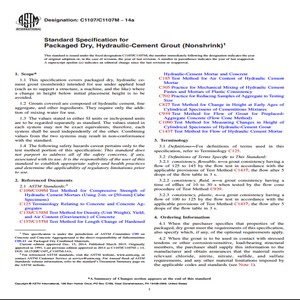 ASTM C1107/C1107M − 14a Standard Specification for Packaged Dry Hydraulic-Cement Grout Nonshrink