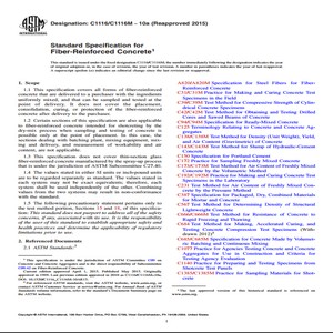 ASTM C1116/C1116M − 10a Reapproved 2015 Standard Specification for Fiber-Reinforced Concrete