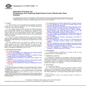 ASTM C1140/C1140M − 11 Standard Practice for Preparing and Testing Specimens from Shotcrete Test Panels