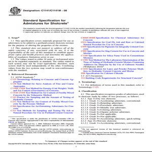 ASTM C1141/C1141M − 08 Standard Specification for Admixtures for Shotcrete