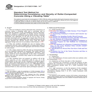 ASTM C1170/C1170M − 14 1 Standard Test Method for Determining Consistency and Density of Roller-Compacted Concrete Using a Vibrating Table