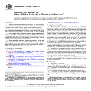 ASTM C1218/C1218M − 15 Standard Test Method for Water-Soluble Chloride in Mortar and Concrete