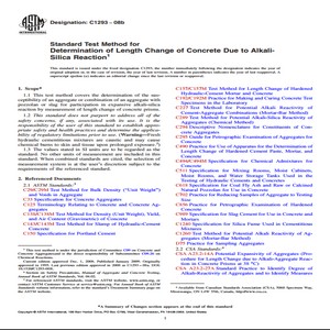 ASTM C1293 − 08b Standard Test Method for Determination of Length Change of Concrete Due to AlkaliSilica Reaction