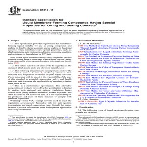 ASTM C1315 − 11 Standard Specification for Liquid Membrane-Forming Compounds Having Special Properties for Curing and Sealing Concrete