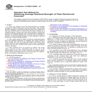 ASTM C1399/C1399M − 10 Standard Test Method for Obtaining Average Residual-Strength of Fiber-Reinforced Concrete