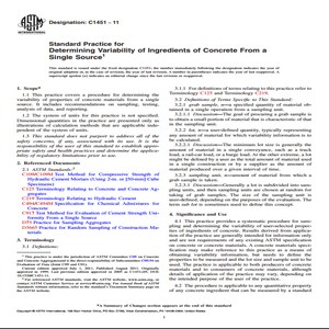 ASTM C1451 − 11 Standard Practice for Determining Variability of Ingredients of Concrete From a Single Source