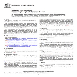 ASTM C1542/C1542M − 14 Standard Test Method for Measuring Length of Concrete Cores