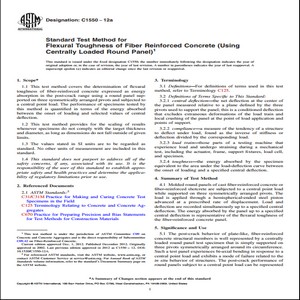 ASTM C1550 − 12a Standard Test Method for Flexural Toughness of Fiber Reinforced Concrete Using Centrally Loaded Round Panel