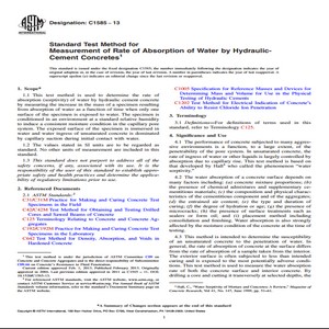 ASTM C1585 − 13 Standard Test Method for Measurement of Rate of Absorption of Water by HydraulicCement Concretes