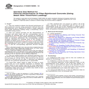 ASTM C1609/C1609M − 12 Standard Test Method for Flexural Performance of Fiber-Reinforced Concrete Using Beam With Third-Point Loading