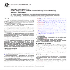 ASTM C1610/C1610M − 14 Standard Test Method for Static Segregation of Self-Consolidating Concrete Using Column Technique