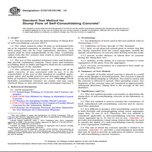 ASTM C1611/C1611M − 14 Standard Test Method for Slump Flow of Self-Consolidating Concrete