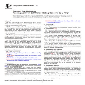 ASTM C1621/C1621M − 14 Standard Test Method for Passing Ability of Self-Consolidating Concrete by J-Ring