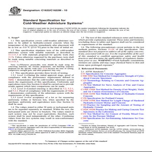 ASTM C1622/C1622M − 10 Standard Specification for Cold-Weather Admixture Systems