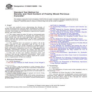 ASTM C1688/C1688M − 14a Standard Test Method for Density and Void Content of Freshly Mixed Pervious Concrete