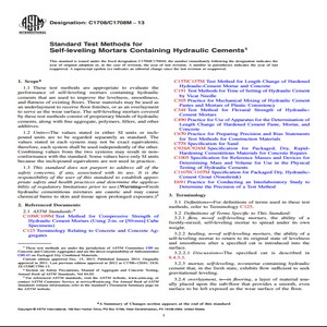 ASTM C1708/C1708M − 13 Standard Test Methods for Self-leveling Mortars Containing Hydraulic Cements