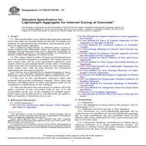 ASTM C1761/C1761M − 15 Standard Specification for Lightweight Aggregate for Internal Curing of Concrete