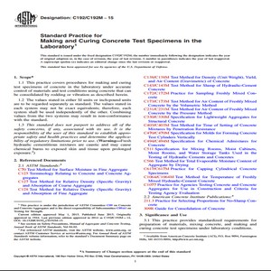 ASTM C192/C192M − 15 Standard Practice for Making and Curing Concrete Test Specimens in the Laboratory