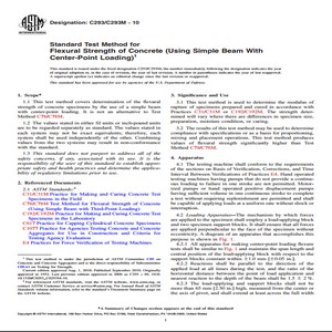 ASTM C293/C293M − 10 Standard Test Method for Flexural Strength of Concrete Using Simple Beam With Center-Point Loading