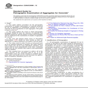 ASTM C295/C295M − 12 Standard Guide for Petrographic Examination of Aggregates for Concrete