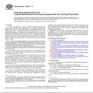 ASTM C309 − 11 Standard Specification for Liquid Membrane-Forming Compounds for Curing Concrete