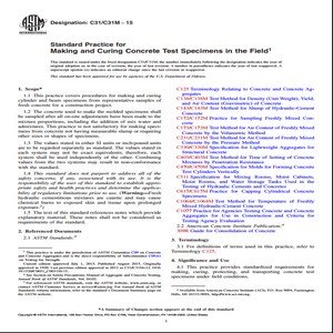 ASTM C31/C31M 15 Standard Practice for Making and Curing Concrete Test Specimens in the Field1