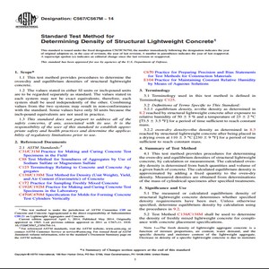 ASTM C567/C567M − 14 Standard Test Method for Determining Density of Structural Lightweight Concrete