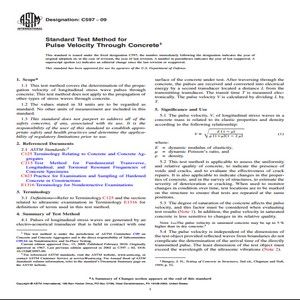 ASTM C597 − 09 Standard Test Method for Pulse Velocity Through Concrete