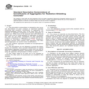 ASTM C638 − 14 Standard Descriptive Nomenclature of Constituents of Aggregates for Radiation-Shielding Concrete