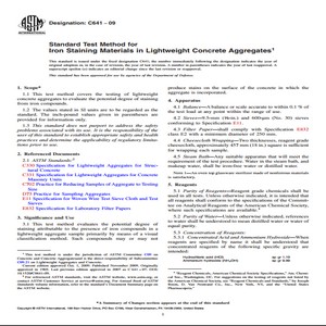 ASTM C641 − 09 Standard Test Method for Iron Staining Materials in Lightweight Concrete Aggregates