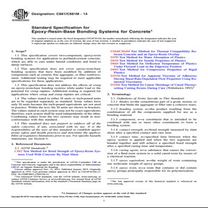 ASTM C881/C881M − 14 Standard Specification for Epoxy Resin Base Bonding Systems for Concrete