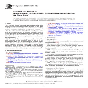 ASTM C882/C882M − 13a Standard Test Method for Bond Strength of Epoxy-Resin Systems Used With Concrete By Slant Shear