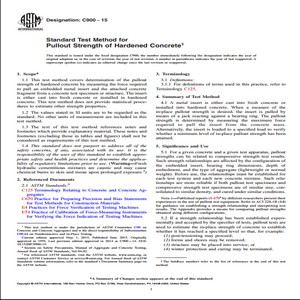 ASTM C900 − 15 Standard Test Method for Pullout Strength of Hardened Concrete