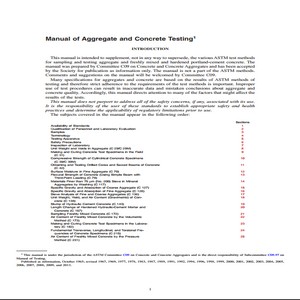 ASTM R0030 Manual of Aggregate and Concrete Testing 