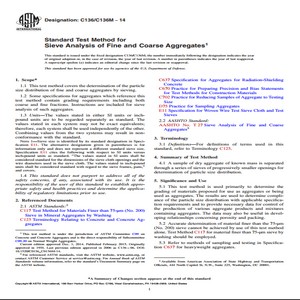 ASTM C136/C136M − 14 Standard Test Method for Sieve Analysis of Fine and Coarse Aggregates