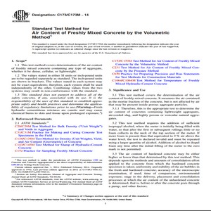 C173/C173M − 14 Standard Test Method for Air Content of Freshly Mixed Concrete by the Volumetric Method 