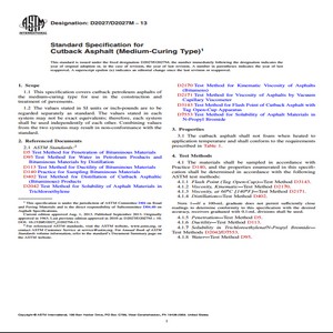 ASTM D2027/D2027M − 13 Standard Specification for Cutback Asphalt Medium-Curing Type