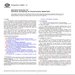 ASTM D3665−12 Standard Practice for Random Sampling of Construction Materials