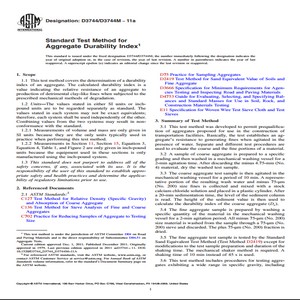 ASTM D3744/D3744M−11a Standard Test Method for Aggregate Durability Index