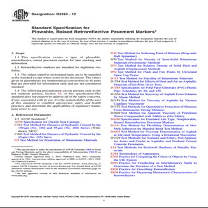 ASTM D4383−12 Standard Specification for Plowable Raised Retroreflective Pavement Markers