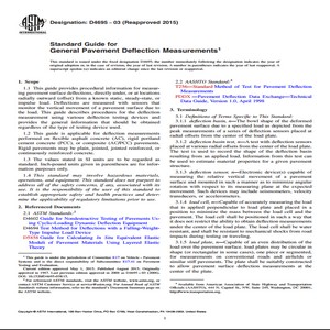 ASTM D4695−03 Reapproved 2015 Standard Guide for General Pavement Deflection Measurements