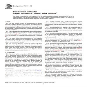 ASTM D5340−12 Standard Test Method for Airport Pavement Condition Index Surveys