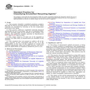 ASTM D5505−14 Standard Practice for Classifying Emulsified Recycling Agents