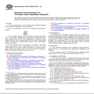 ASTM D5710/D5710M−15 Standard Specification for Trinidad Lake Modified Asphalt