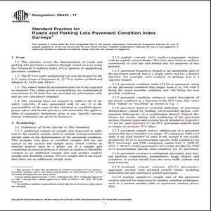 ASTM D6433−11 Standard Practice for Roads and Parking Lots Pavement Condition Index Surveys