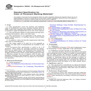 ASTM D6628−03 Reapproved 2010 Standard Specification for Color of Pavement Marking Materials