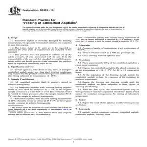 ASTM D6929−10 Standard Practice for Freezing of Emulsified Asphalts